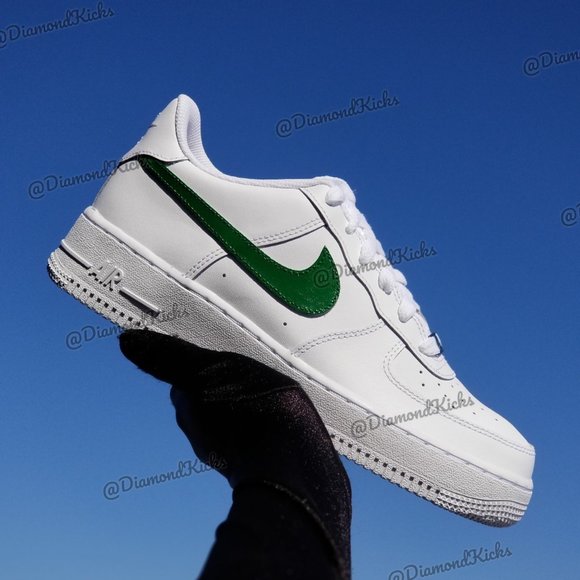 Nike Shoes - Custom Nike Air Force 1 Custom White Green
